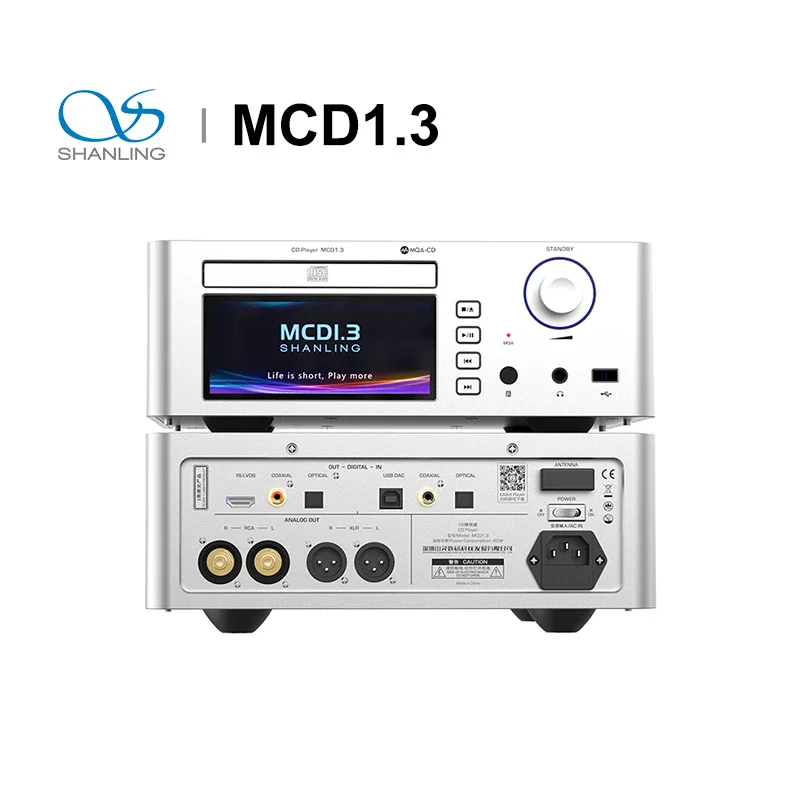 

SHANLING MCD1.3 Digital Source CD Player MQA-CD AK4499EX TPA6120 chips Bluetooth LDAC PCM768 DSD512 WiFi I2S XLR RCA output