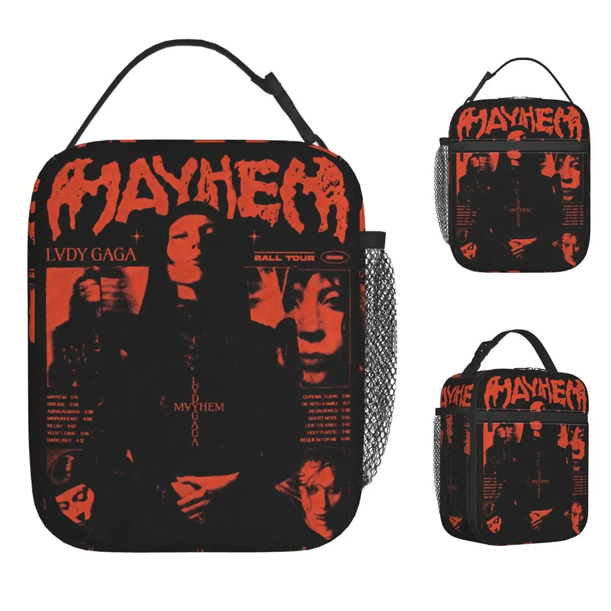 Gaga Mayhem 2025, Lunchtasche für Mädchen, bedruckt, Lunchbox, lässig, Reise-Kühltasche, tragbar, isoliert, Oxford-Tragetasche, Lebensmitteltaschen
