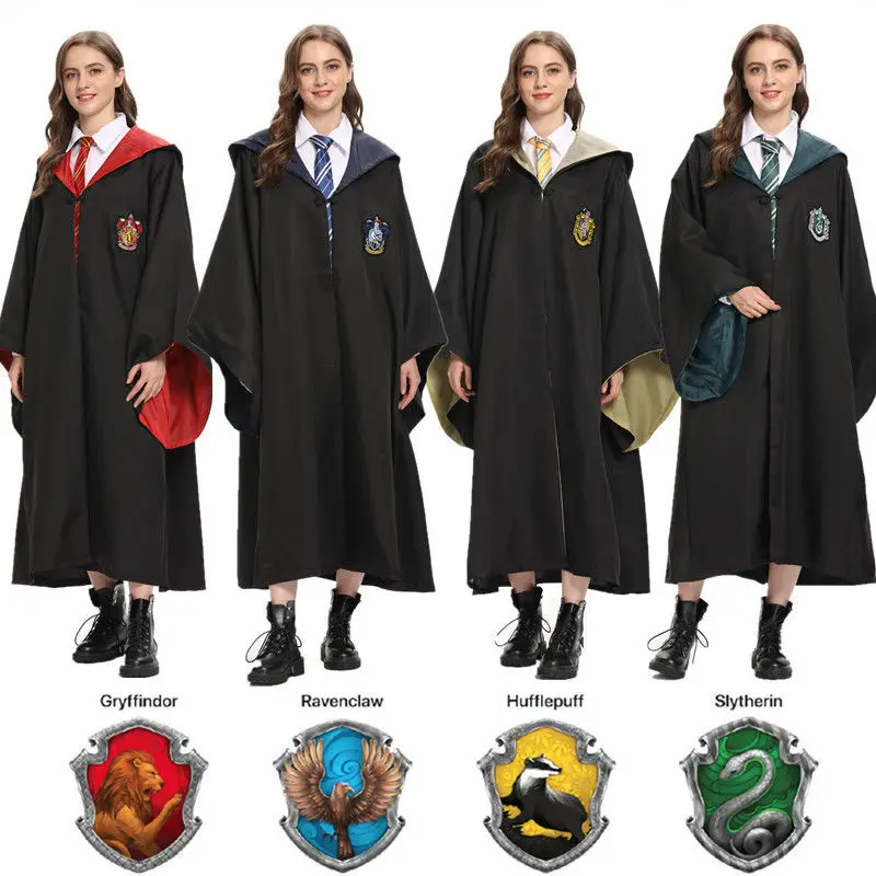 Infantil Harry Potter Fantasia de Cosplay, Manto Mágico, Capa, Hermione, Saia, Camisa, Calças, Grifinória, Acessórios, Presente