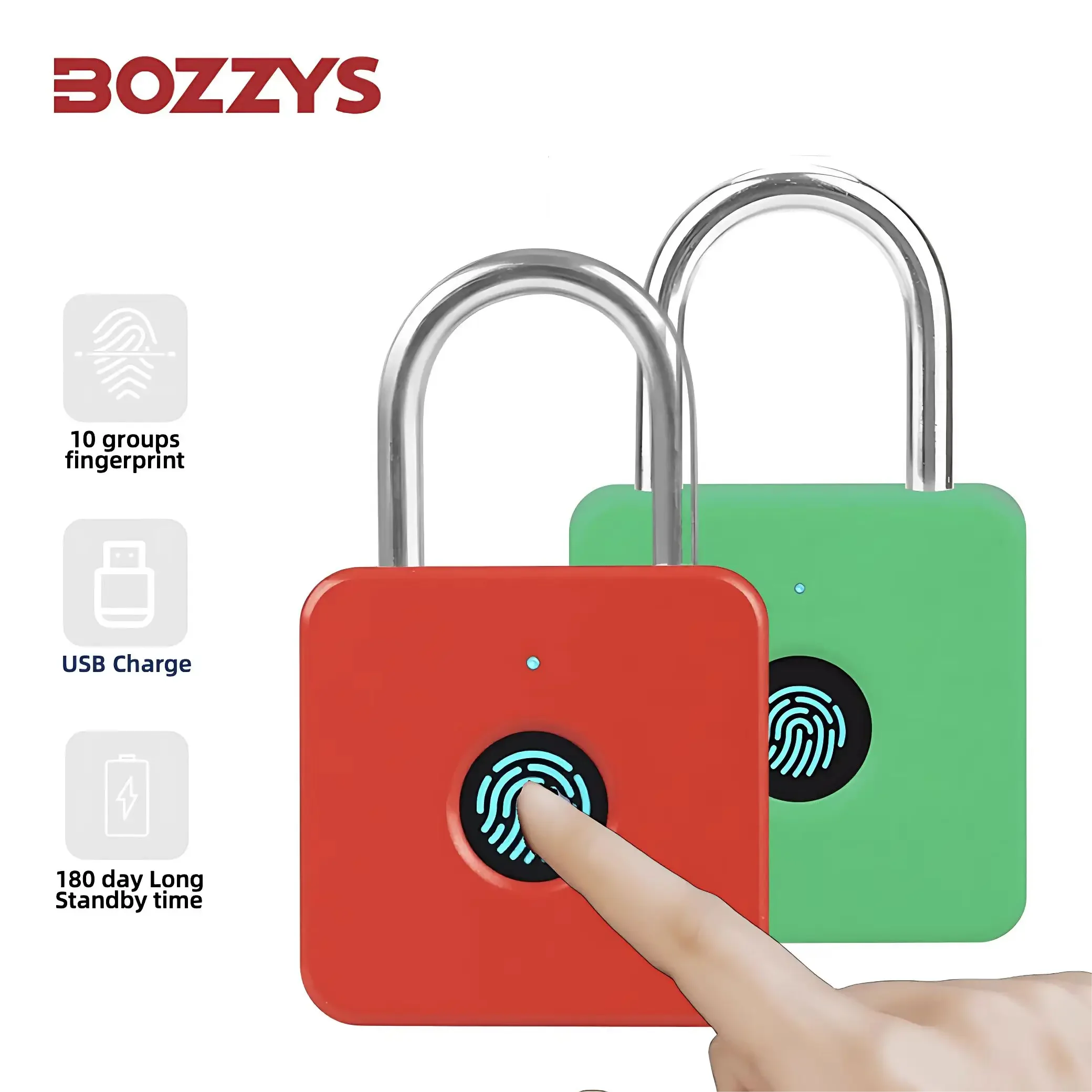 BOZZYS Замок Отпечатков Пальцев USB-литиевая Батарея IP67 Водонепроницаемый Замок Для Рюкзака Не Требуется Ключ Декомпрессион...