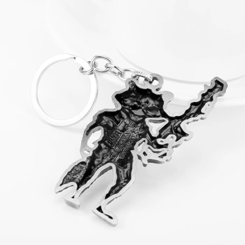Catoon Animal Raccoon Pendant Keychain Movie Theme Raccoon Holding Gun Shape Metal Alloy Keyring Jewelry Cosplay Props Gift