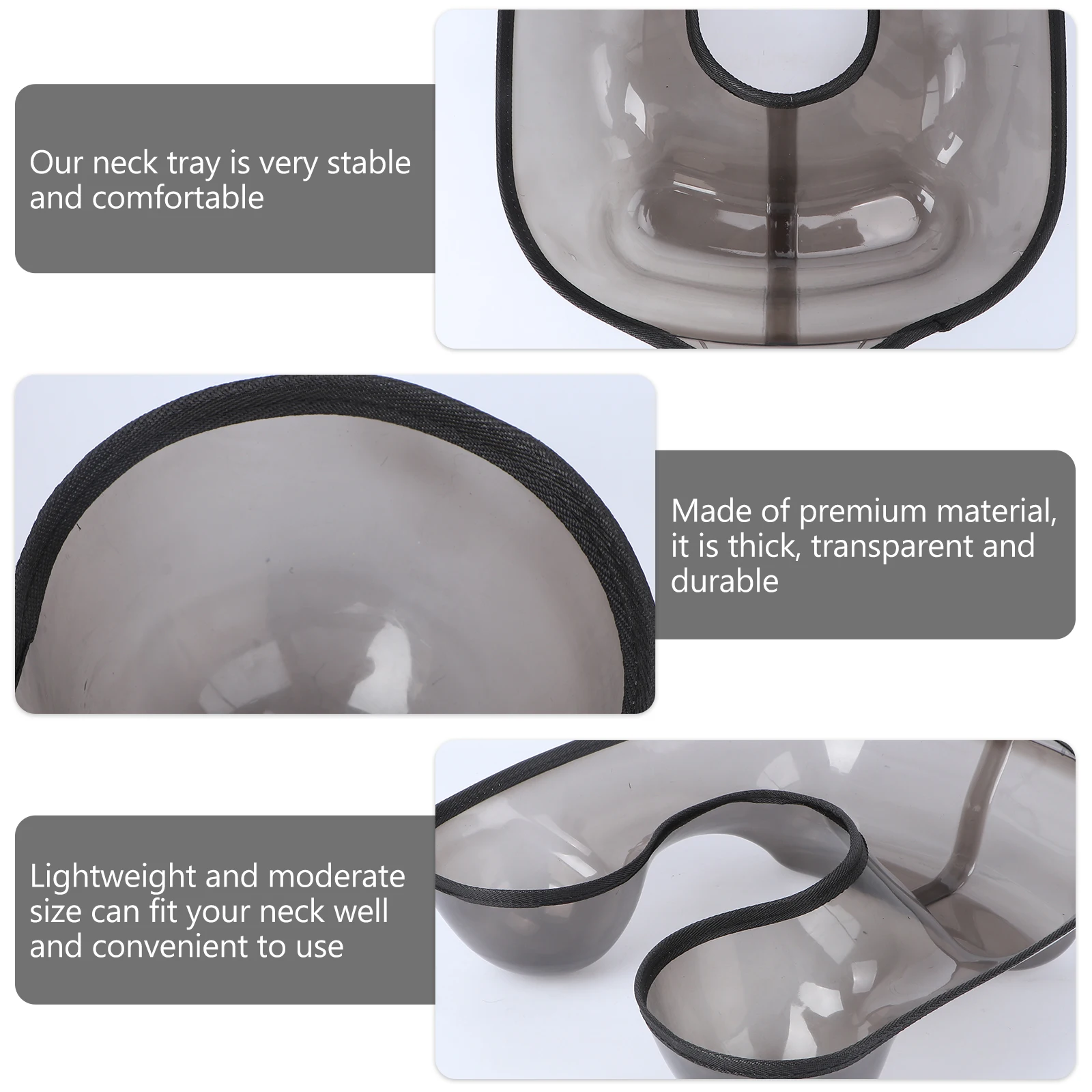

1pc Barber Hair Coloring Tray Connection Potion Portable Shampoo Neck Accessories Black Durable Thick Transparent Perm for Hair