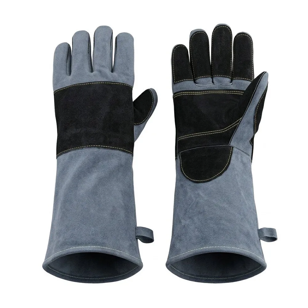 40cm Extended Length Welding Gloves Heat Resistant Wear Resistant for Welding Cutting Grinding and For BBQ Applications
