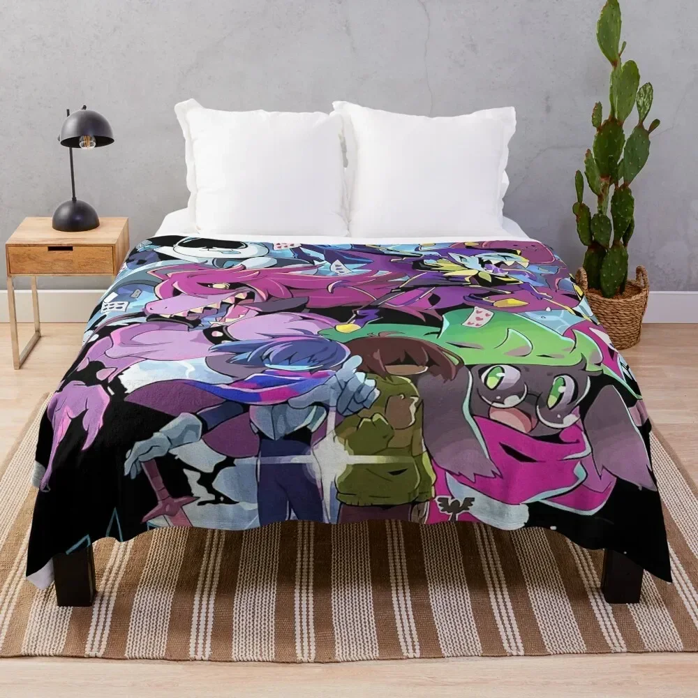 Deltarune - Adventure Throw Blanket wednesday Moving Retros Blankets