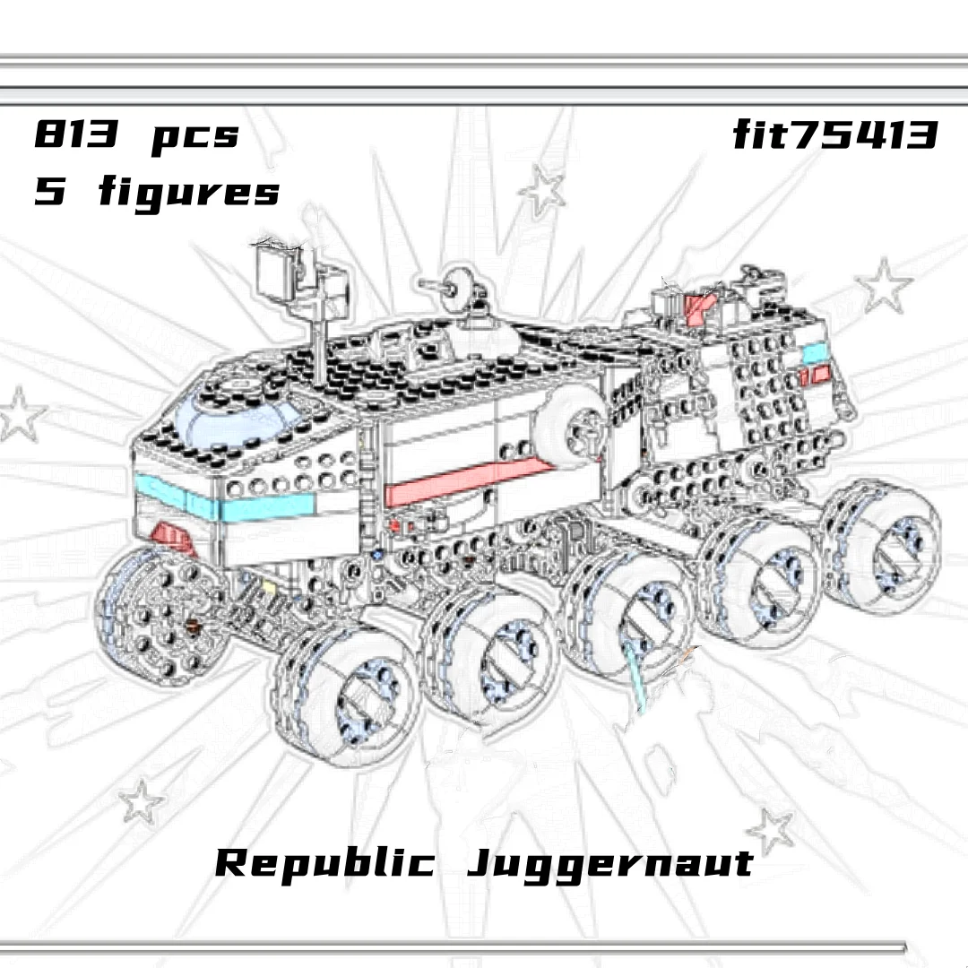 

2026 Space Battle Vehicle Model 75413 The Republic Juggernaut Transport 813PCS Entertainment Toy Christmas Birthday Gifts MOC