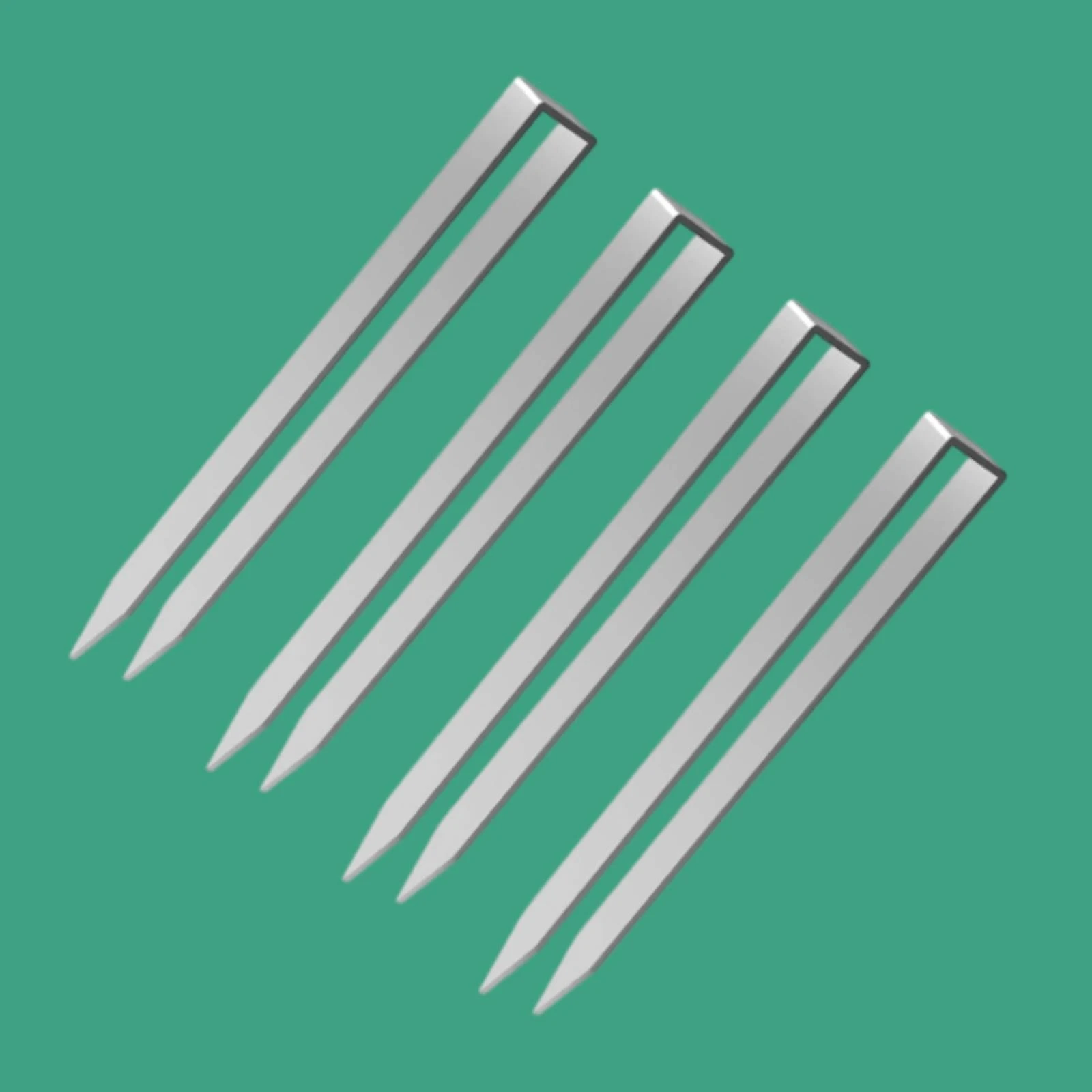 4 Pieces U-Shaped Ground Anchor Multipurpose Metal Ground Peg Yard Stakes Pointed Garden Stake Sturdy for Gardeners, Camping