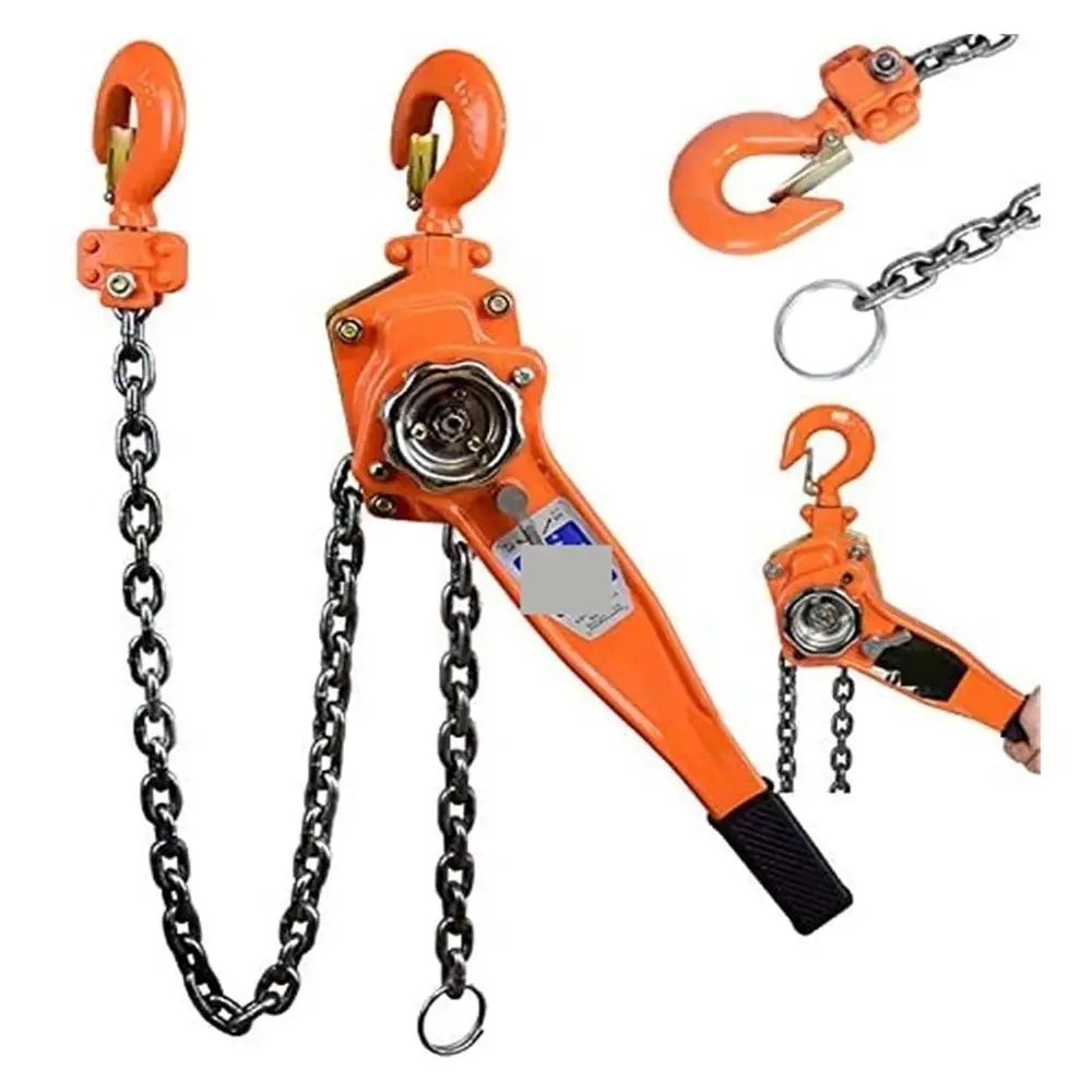 

Ручная цепная лебедка грузоподъемностью 1653 фунтов, длина 20 футов, цепь из марганцевой стали G80 3/4T, рычажный подъемник с крюком