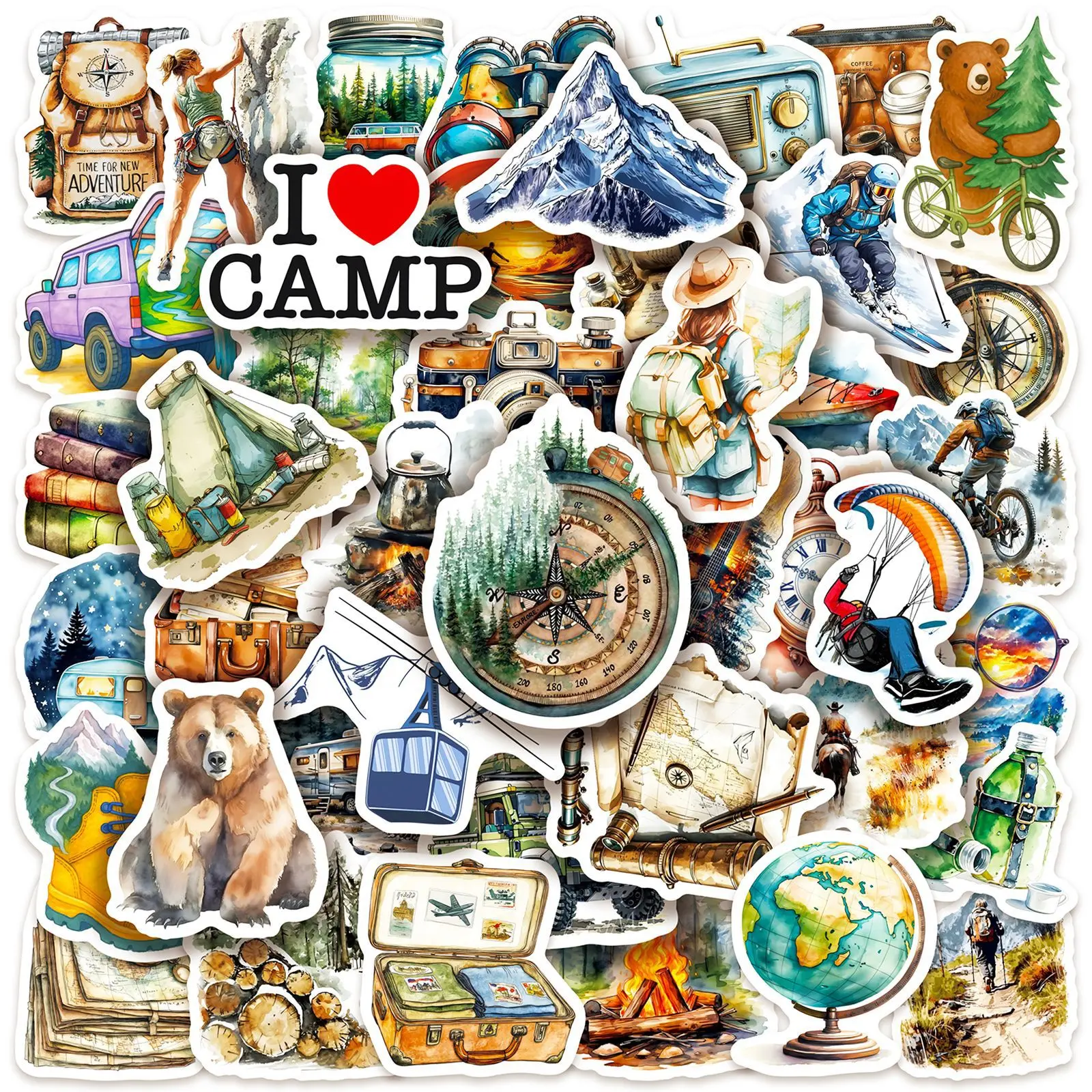 10/50 sztuk podróże naklejki z – Outdoor Camping Activities For Kids recenzja i cena