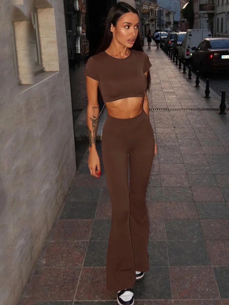 Balitops Sweatpants رداء غير رسمية المرأة قصيرة الأكمام س الرقبة تي شيرت وبنطلون أنثى موضة قطعتين مجموعات مضيئة السراويل مجموعات