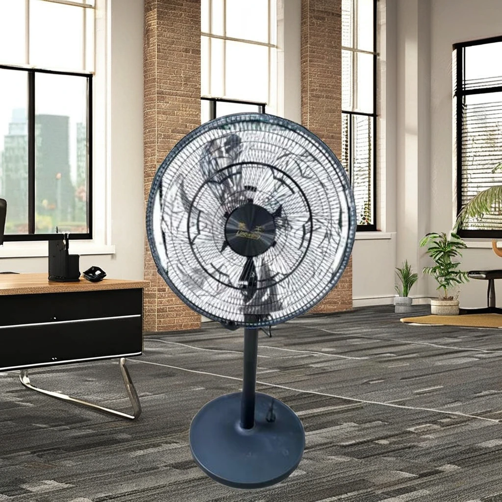 مروحة كهربائية صناعية مع مروحة أرضية عالية الطاقة، مروحة كهربائية منزلية كتم الصوت