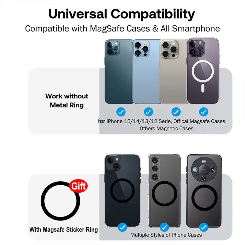 For Magsafe Suction Phone Grip - Universal Magnetic Suction Grip 360° Rotating Hands-Free Holder for iPhone 17  16 15 14 13 12