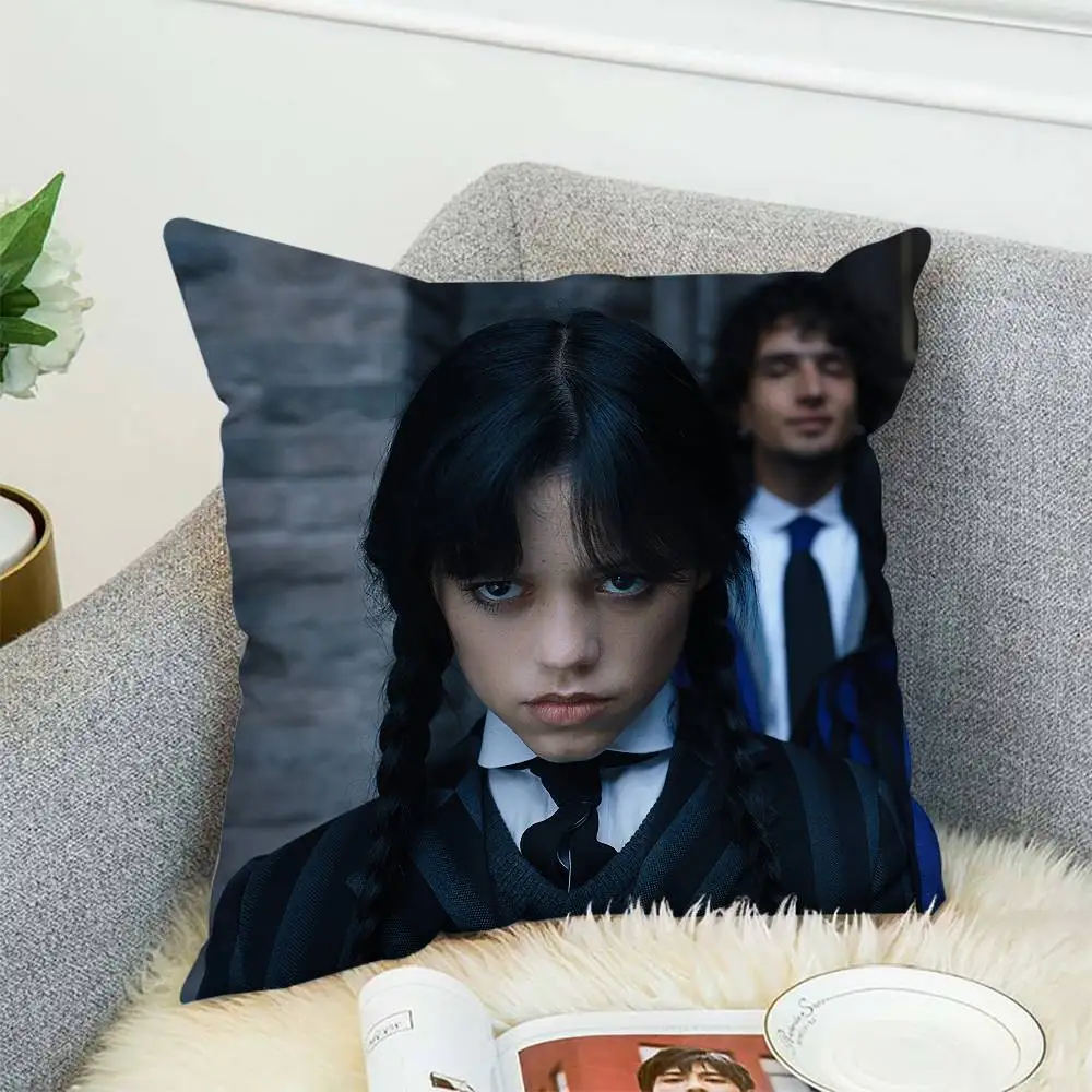 

Wednesday Addams Pillow Case Double-Sided Printing Cushion Cover 45x45 Decorative Cushions Sofa Home Decor Soft Pillowcase