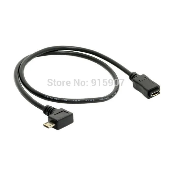 CYDZZihan  High quality Original Micro USB 2.0 90 Degree Right Angled Male to Female Extension cable 50cm for Tablet &Phone