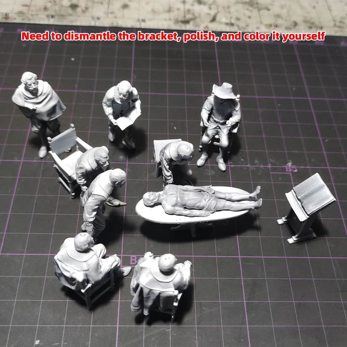 1/35 1/43 1/48 1/64 1/72 1/87 Modellbausatz 3D-Harz-Miniatur-Soldatenfiguren Diorama Unbemalt Niederländische Anatomie-Stunde DIY – Detail 8