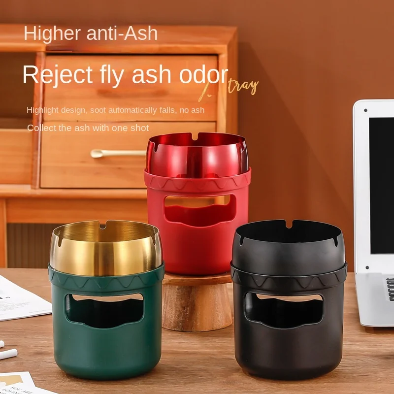 New multifunctional ashtray Double layered With trash can Cigarette storage box Separation design Cigarette accessories