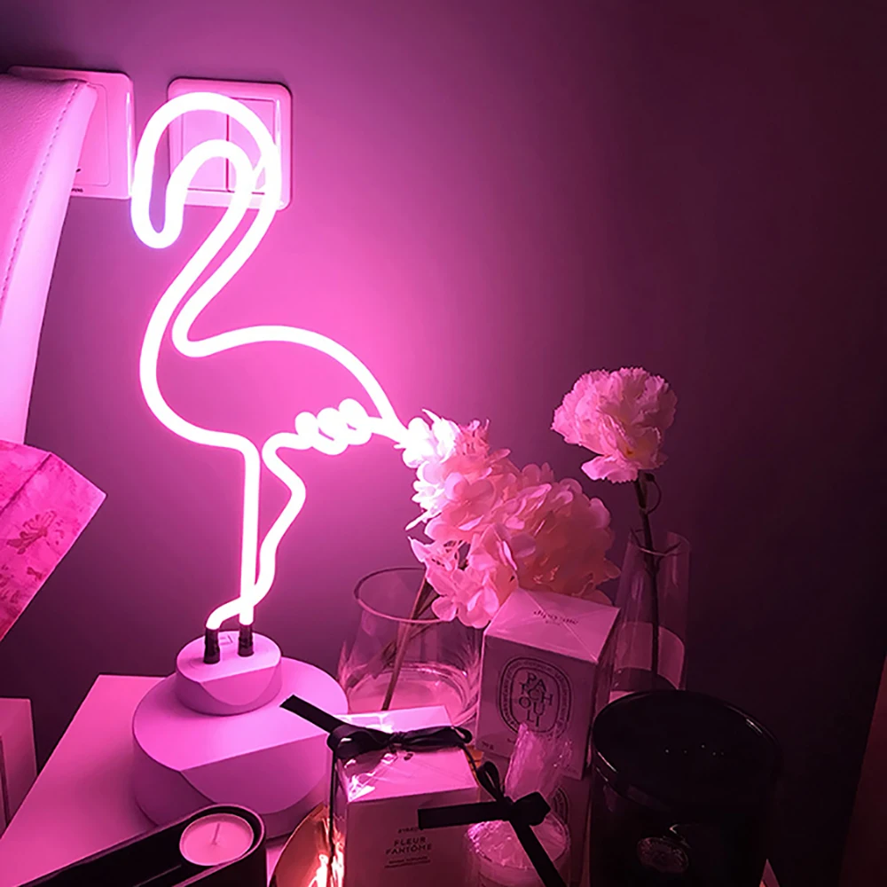 Imagem -05 - Kokeka Sinais de Led de Arco-íris Neon Chaves Usb de Flamingo Cacto Nuvem Abacaxi Bar Sala Decoração de Casa Lâmpada para Presente de Natal