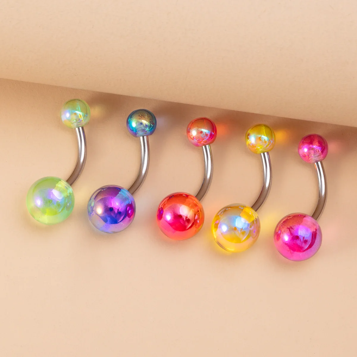 5/10/30PCS Acrylic Belly Button Rings for Women Men Stainless Steel Bar Navel Ring Sexy Belly Piercing Jewelry Gifts 14G