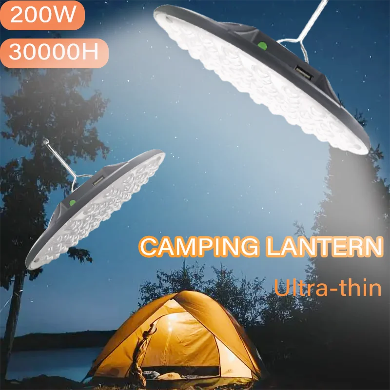 200W Camping Light Led Lantern Rechargeable Camping Lantern Portable Strong Light LED Camping Hand Lamp Emergency Fishing