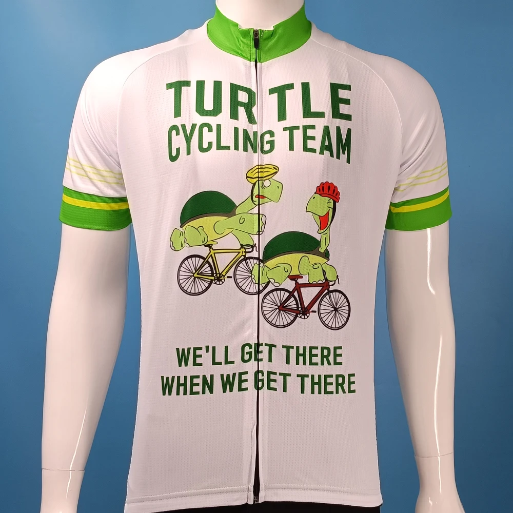 Turtle Cycling Team Cycling Jersey for Men Short Sleeve Reflective MTB Maillot Downhill Pro Team Mountain Bicycle Clothing New