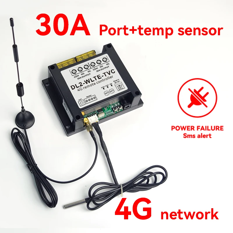 Imagem -02 - Controle Remoto Inteligente Gsm Canais 4g App Lte Saída de Relé 30a Interruptor Ligado e Desligado Alarme Alarme de Falha de Energia Dl2-wlte