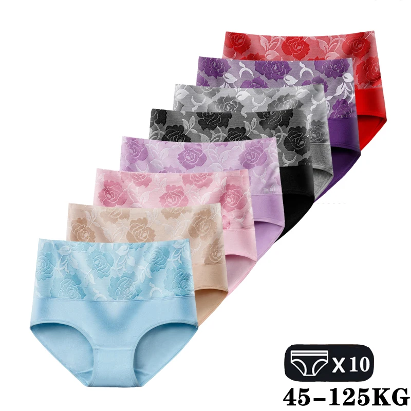 Plus Size Panties High Waist Jacquard Underwear Women Cotton Pantys Abdominal Briefs Postpartum Recovery Panties For Ladies