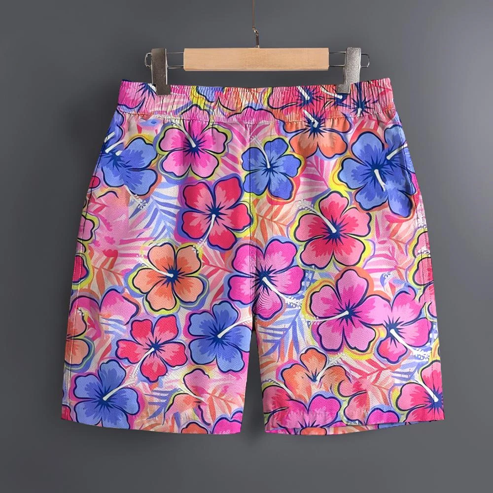 

Men's Hawaiian 3D Gorgeous Floral Pattern Beach Shorts Quick-drying Outdoor Leisure Sports Shorts Fashionable Men's Shorts