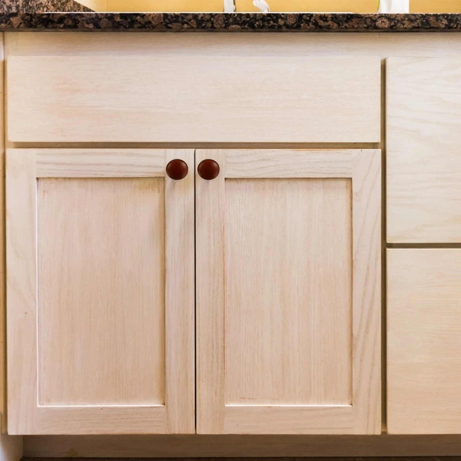 

Angoily Solid Wood Handle Cabinet Knobs 8Pcs Self Tapping Round Drawer Pulls Wardrobe Door Handles Home Improvement