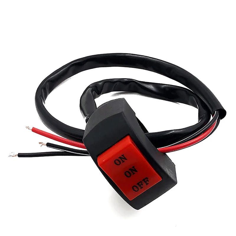 Novo Interruptor de Farol LED para Motocicleta, Botão de Guidão de Três Linhas para Luzes de Condução (Alto e Baixo)