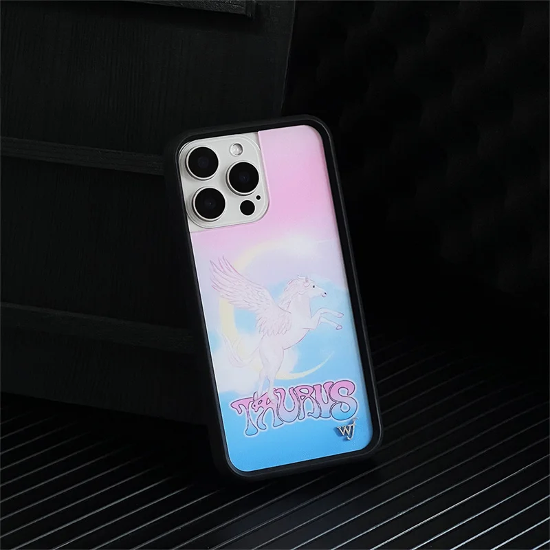 Cartoon Cute 3D Dolphin Dragon Unicorn Wildflower Phone Case For iPhone 13 12 14 15 16Pro Max wf Rainbow Butterfly Protect Cover