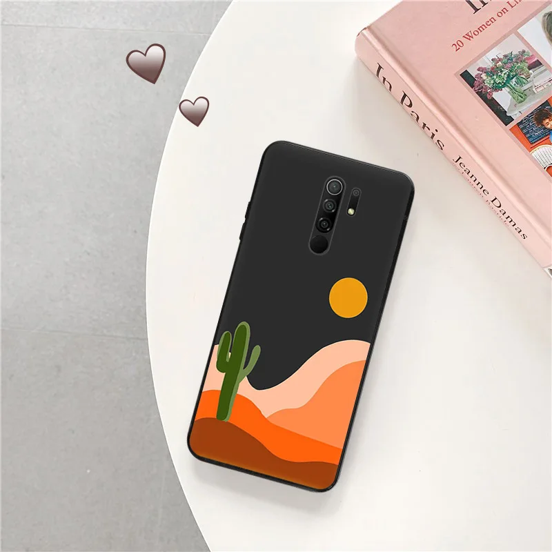 Phone Case for Redmi Note 9T 9s 10s 10 10a 10c 9c 9a 8 8t 7 Pro Snow Mountain Volcano dune Xiaomi 10t Soft Black Silicone Cover