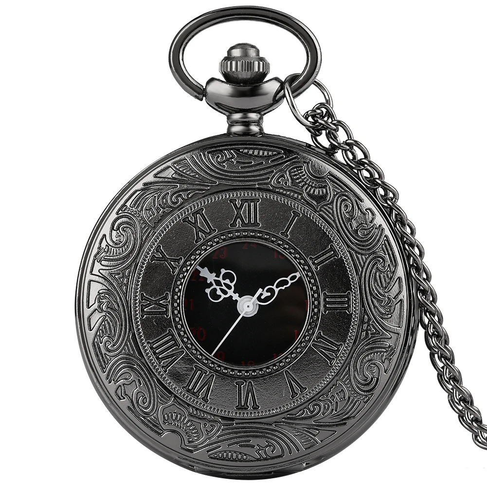 Retro Antique Roman Numeral Display Quartz Pocket Watch Fashion Silver Gold Necklace Pendant Clocks Birthday Gifts for Men Women