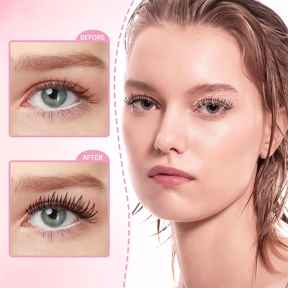 uCoolMe まつげキューピッド 126 個ワイドスパンクラスター C カールうっすら初心者に優しいつけまつげエクステンション効率的な化粧品ツール