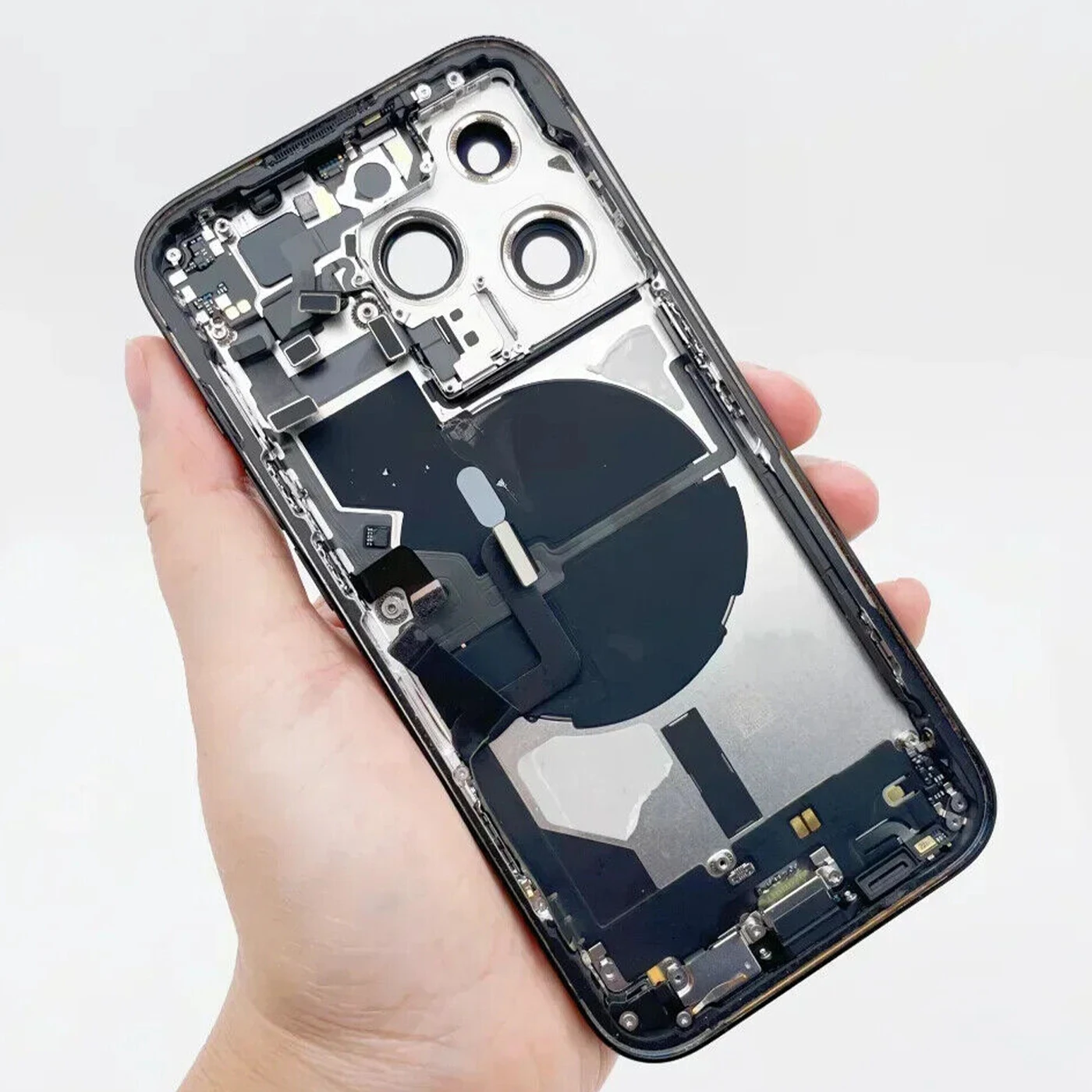 95% New Disassembled Middle Frame Housing for iPhone 14 Pro Max chassis Back Glass Cover NFC Wireless Assembly