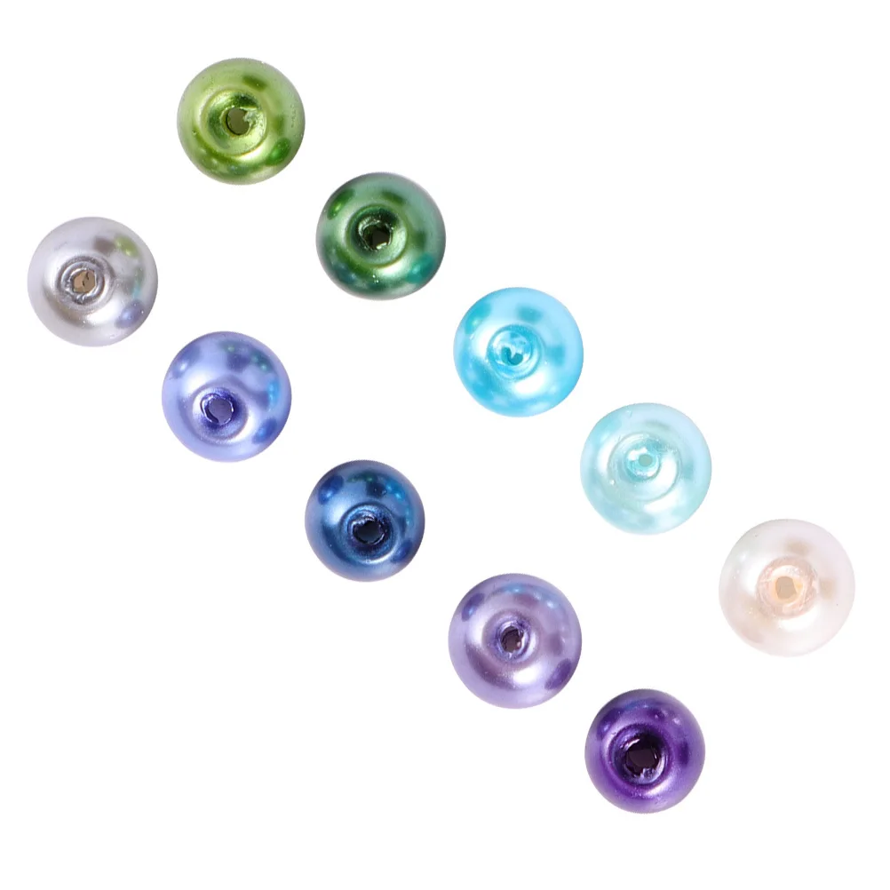 

Glass Pearl Loose Beads 6mm Green Smooth Surface DIY Jewelry Beads Crafts Accessory Handmade Bracelet Necklace