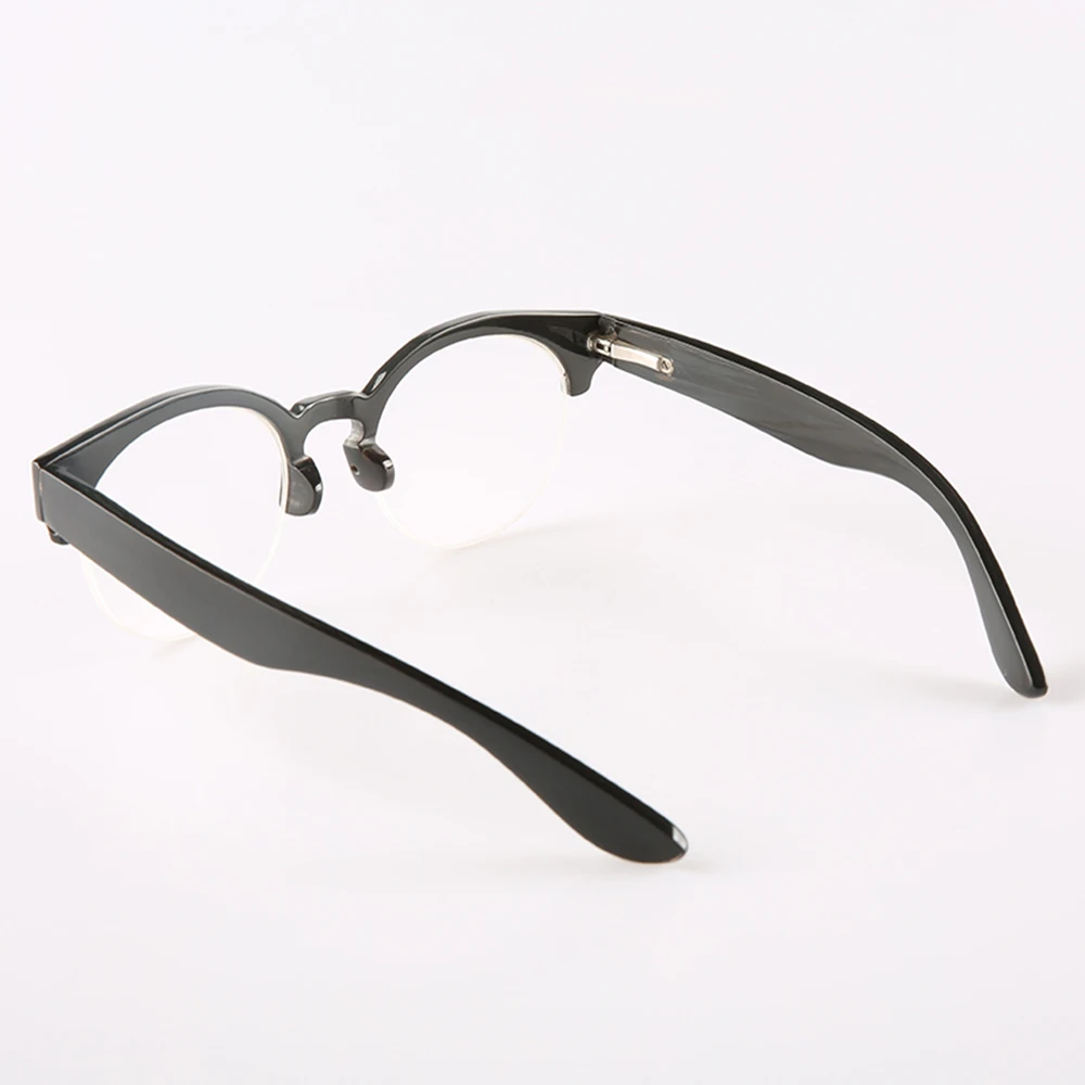 Man's Glasses Frames Unique Vintage Half Rim Handmade Buffalo Horn Prescription Eyeglass Frame Classic Optical Lenses Eyeglasses