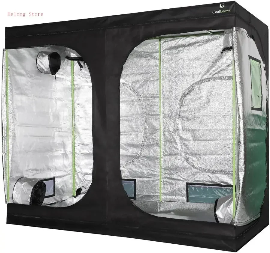 

[XMSJ]96"x48"x80" Mylar Hydroponic Grow Tent Grow Room with Obeservation Window and Removable Floor Tray for Indoor Plant Growin