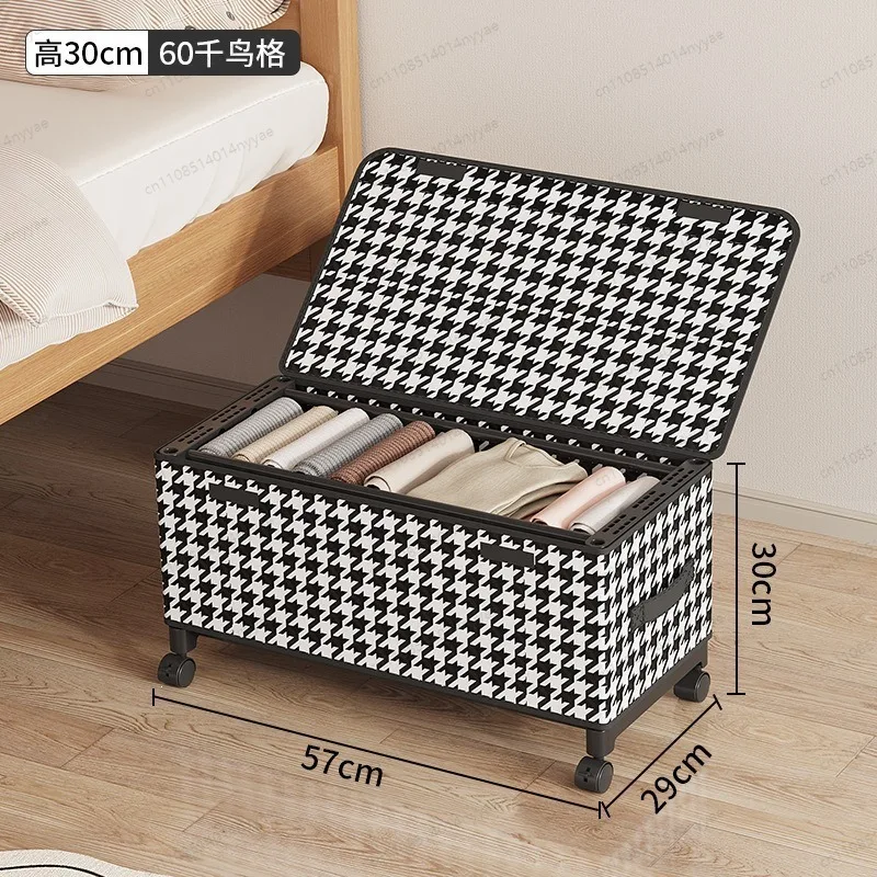 Under Bed Storage Box with Wheels Rolling Organizer Dustproof Container for Dormitory Rental