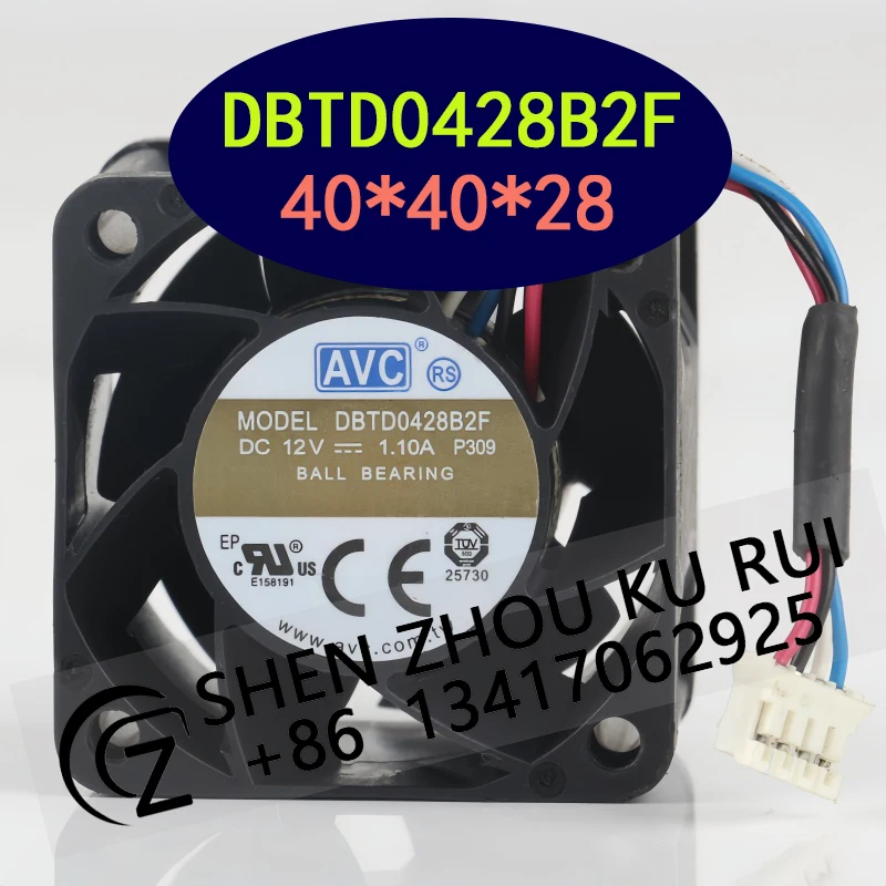 

AVC 12V 1.10A 4028 Double ball server Violent power model Automotive DBTD0428B2F Cooling Fan