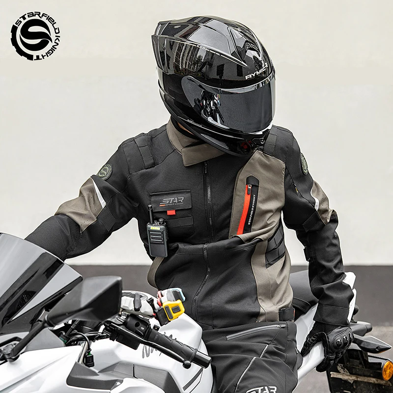 

SFK Spring&Summer Motorcycle Jacket Riding Clothing Breathable Detachable Winter Warm Cotton Inner Liner CE Protection Gears