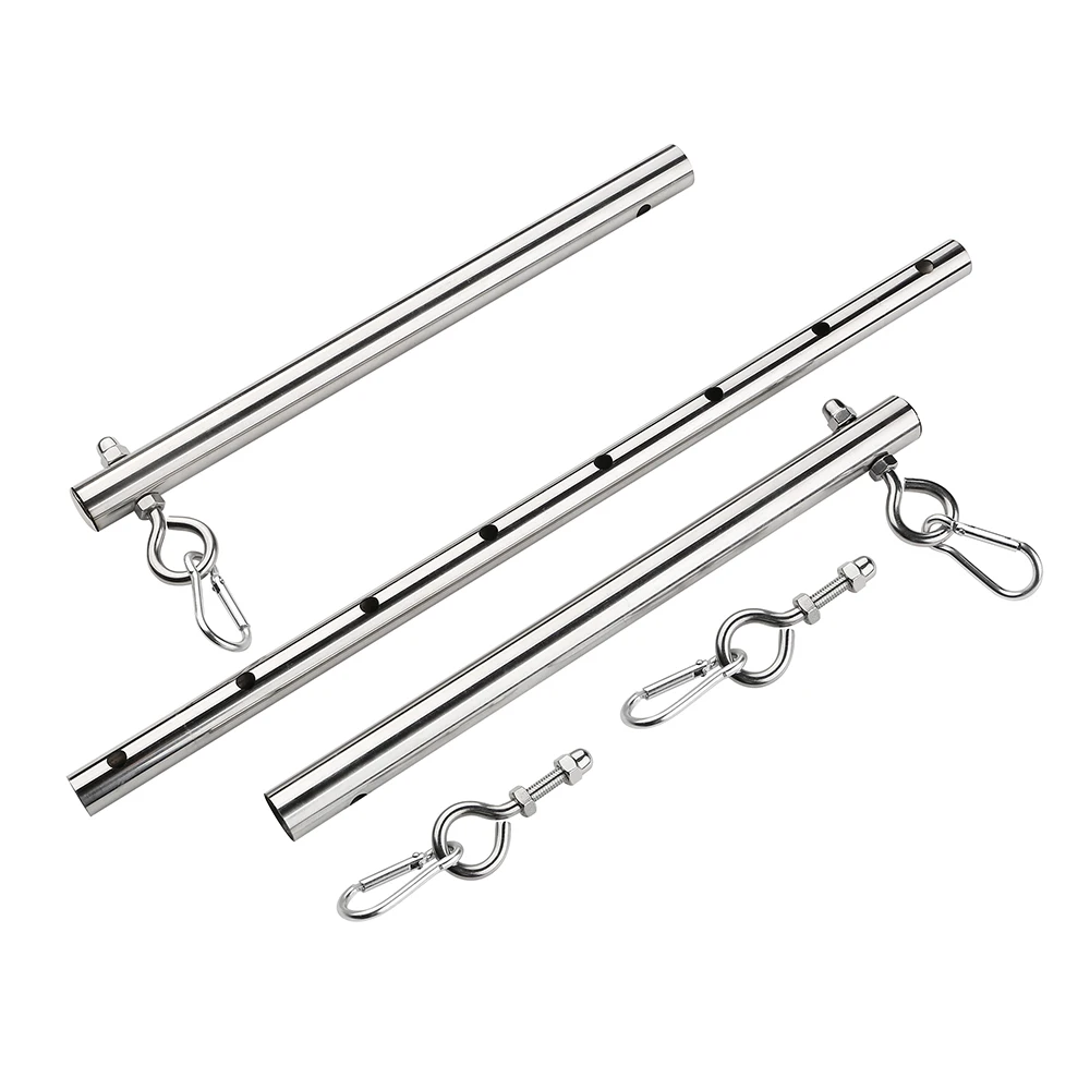 BDSM Bondage Set Stainless Steel Adjustable Telescopic Sex Slave Handcuffs Ankle Cuffs Fetish Restraints Sex Toys for Couples