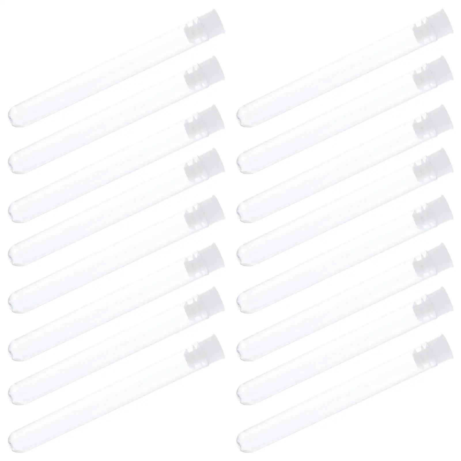 

100 Pcs Plastic Test Tubes Transparent Storage Containers Practical Tubes for Science Teaching Equipment Samples Liquid