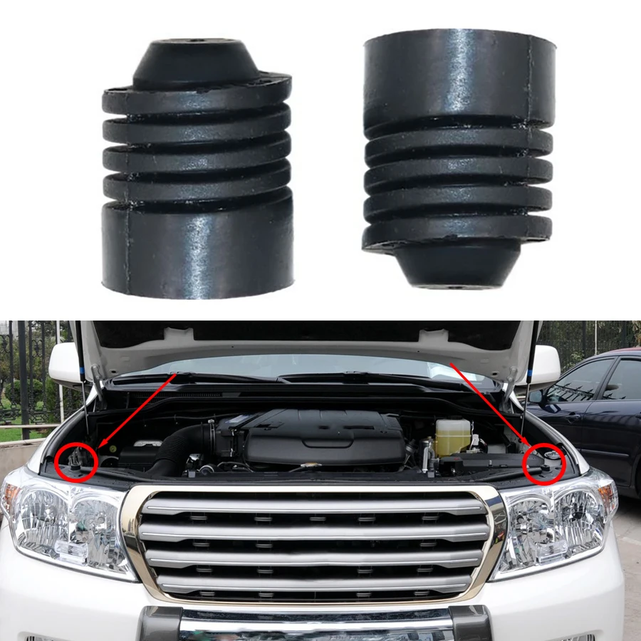 2Pcs Bonnet Hood Stop Buffer Rubber Front Rubber Bumper 53382-60030 OEM Fit For Toyota Land Cruiser LC200 2008-2021 LX570