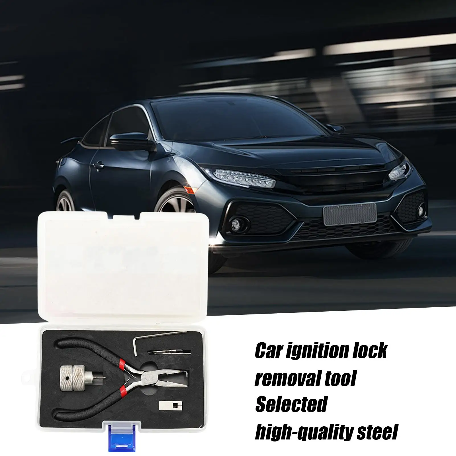 Car Lock Pin Removal Extractor Repair Tool Ignition Cylinder Removal Tool Locked Keys In Car Opener Kit Repair Tool Kit With Box view 4