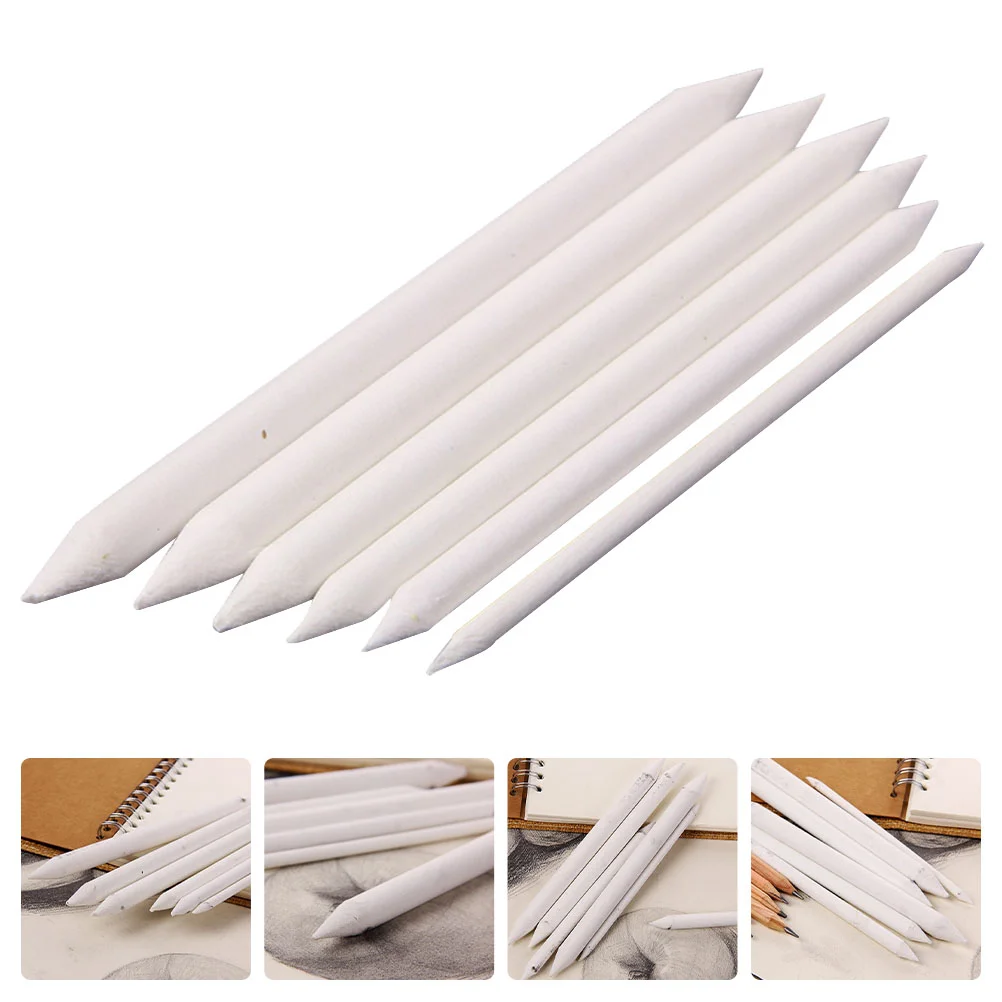 

6 Pcs Blenders Paper Eraser Highlight Sketch Tools Accessories Blending Stumps Painting Supplies White Student Drawing