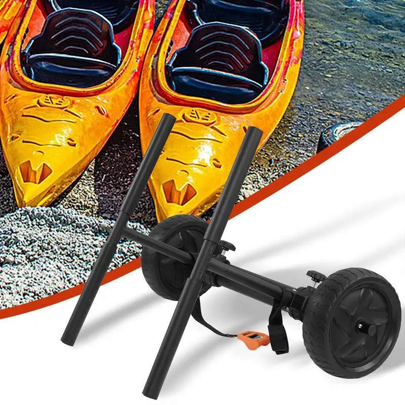 Canoe Trailer Canoe Carrier Trolley With All-Terrain Wheels Width Adjustable Kayak Wheels Cart For Carrying Kayak Canoe Paddle