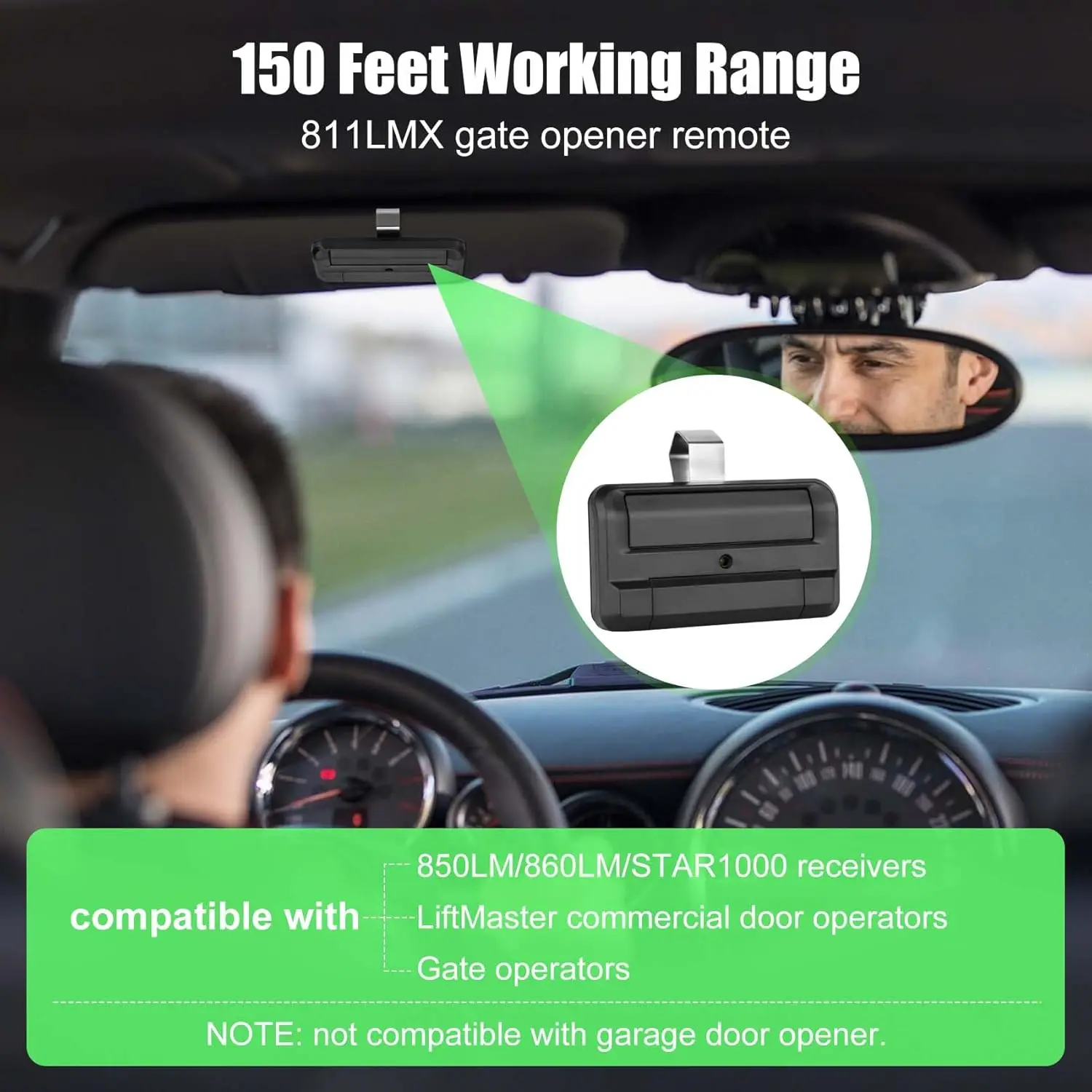 

Upgrade 811LMX/811LMX MC Replaces 811LM Liftmaster Remote,12-Code Switch,811LMX Gate Opener Remote Compatible with 850LM/860LM/S