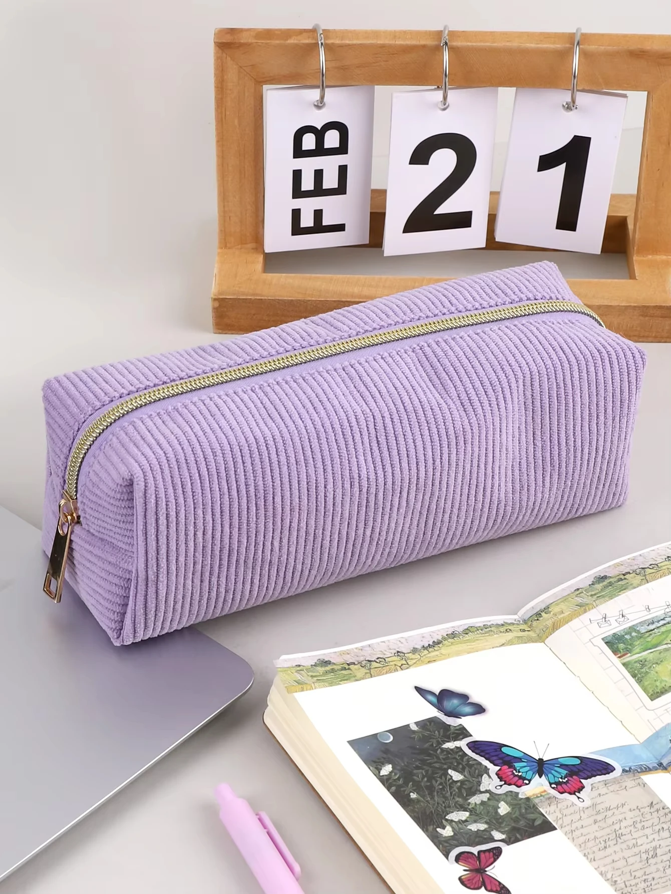 1pc Pencil Case Solid Color Pencil Case school supplies Large Capacity Pencil Case Stationery Bag Pencil Case School Pencil Case image 2