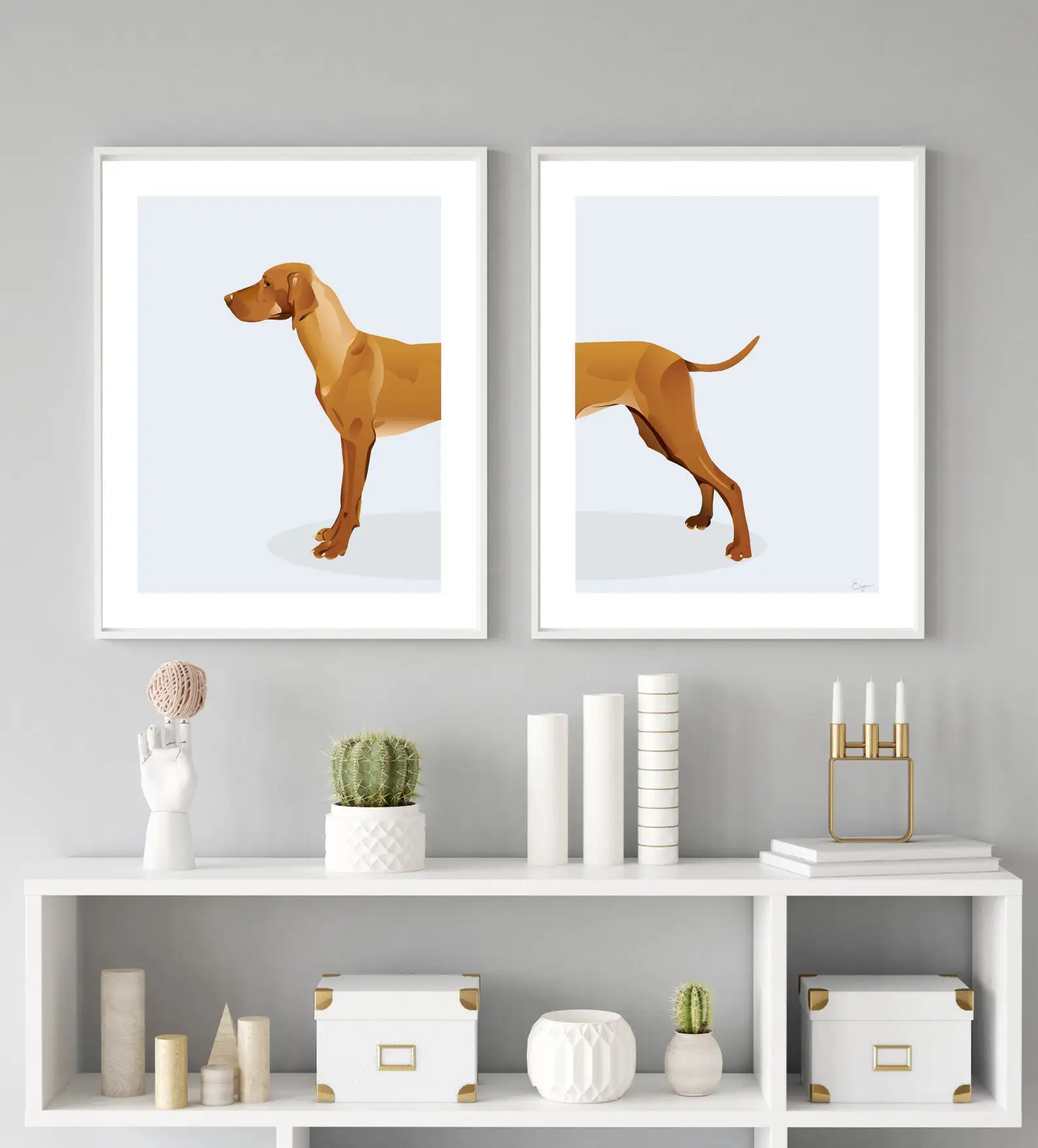 Hungarian Vizsla Dog Digital Prints Posters Nursery Kids For Room Bedroom Living Canvas Decoration Painting Art Home Wall Decor