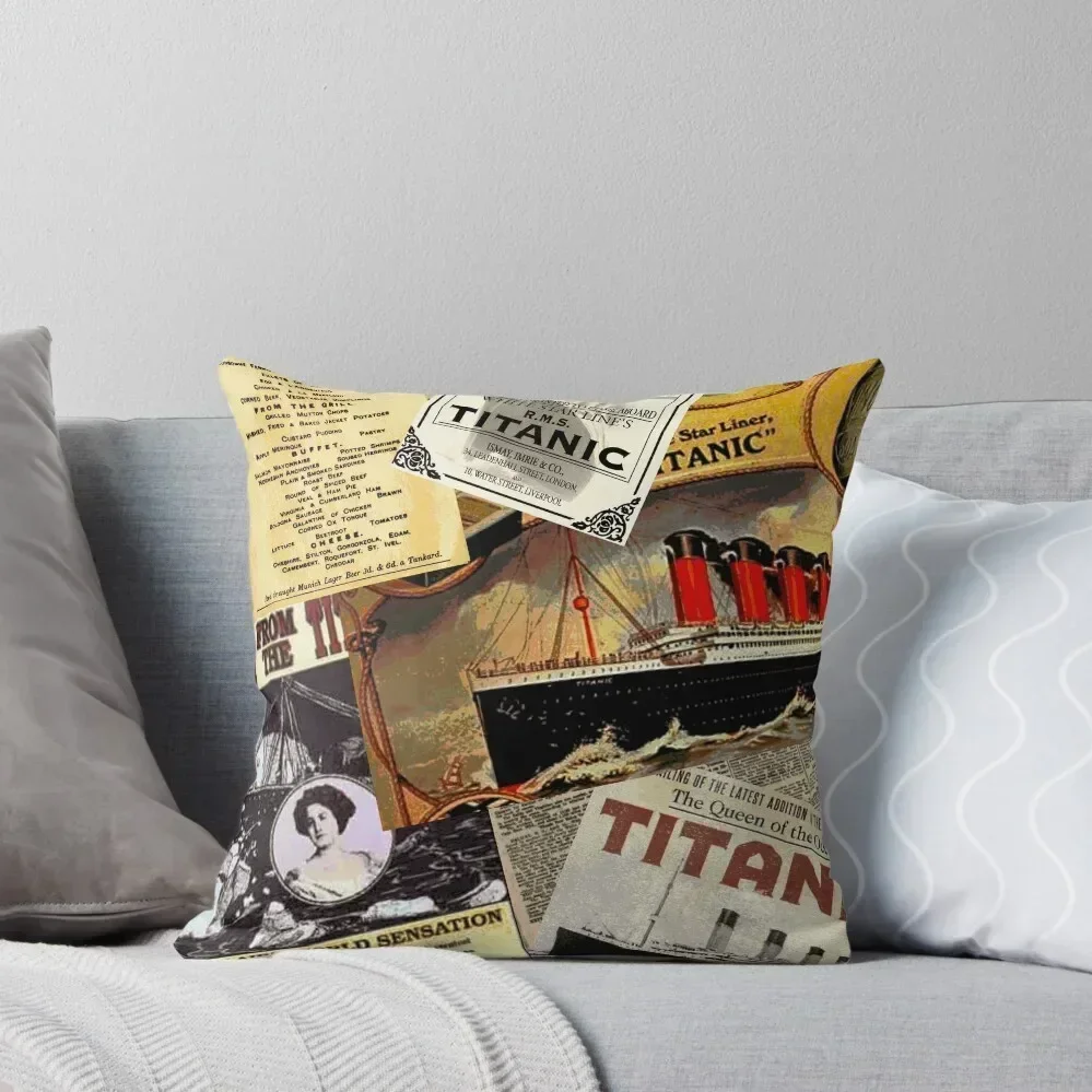

Titanic Collage Throw Pillow Christmas Cushion For Home Luxury Cushion Cover Couch Cushions pillow
