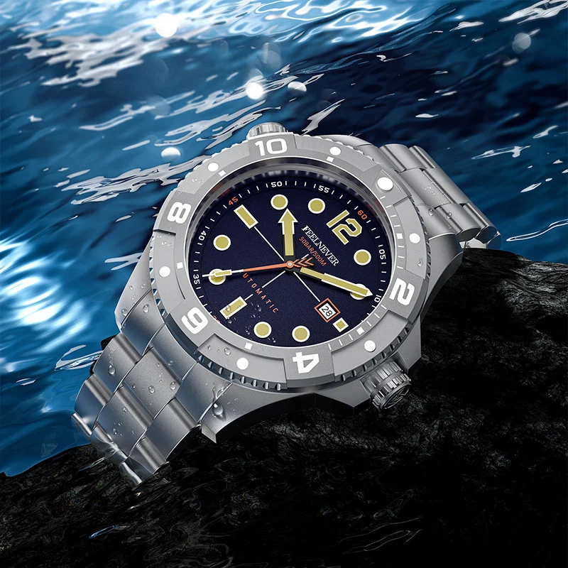 FEELNEVER Luxury Man Watch NH35 Solid Stainless Steel Bracelet Luminous Watches Sapphire Crrystal Calendar Business Mens Watch